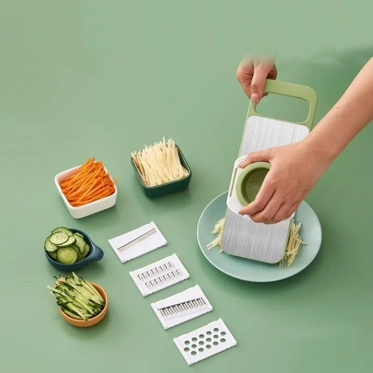 5-in-1 Stainless Steel Vegetable Cutter – Multi-Function Slicer, Dicer, and Chopper INVOICE PAY
