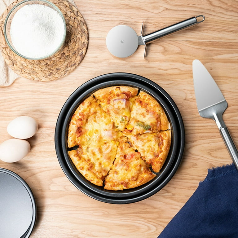 3Pcs Non-stick Pizza Tray Set Round Metal Carbon Steel INVOICE PAY