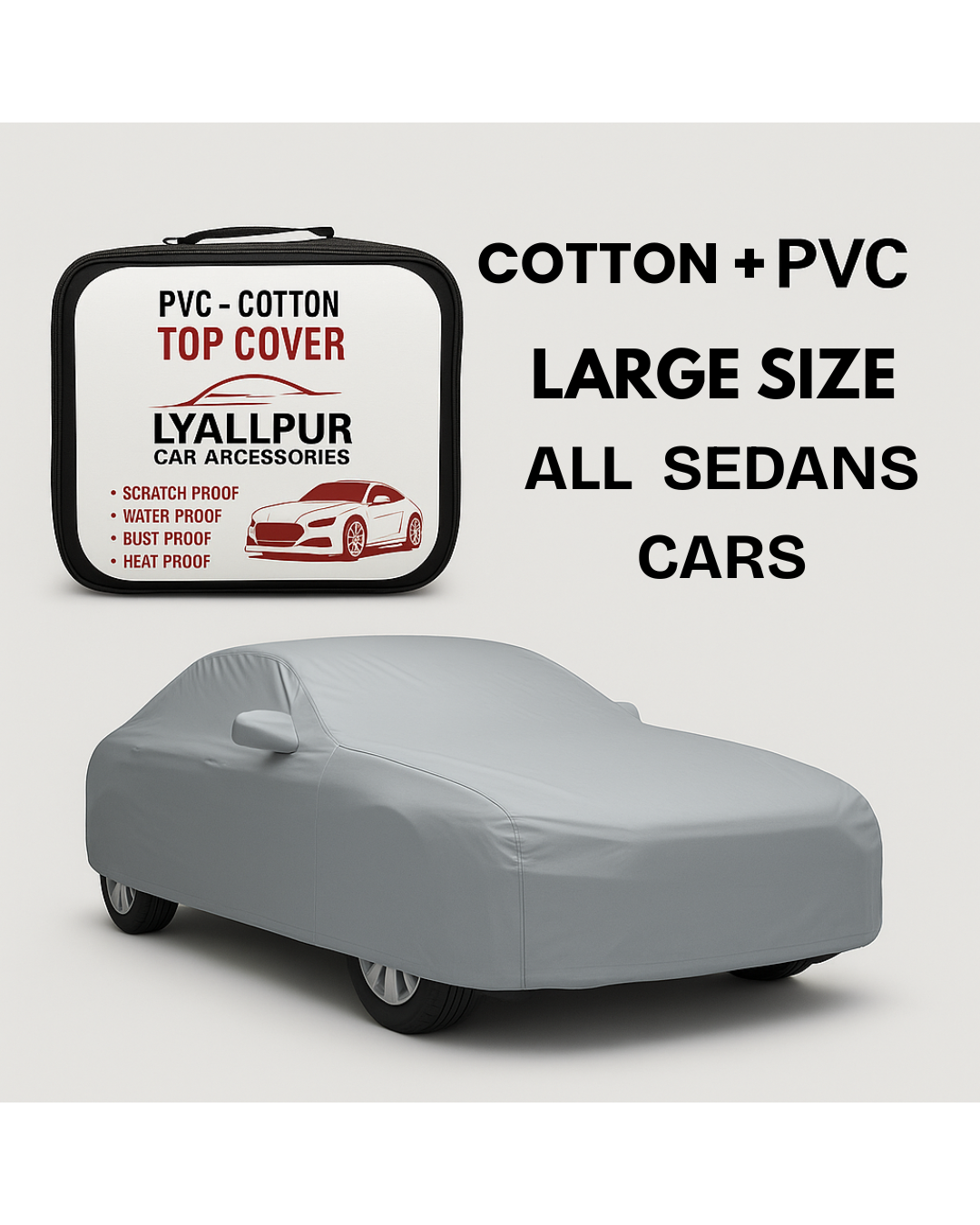 Car Top Cover PVC + Cotton | Premium Quality | ALL SEDAN CARS INVOICE PAY