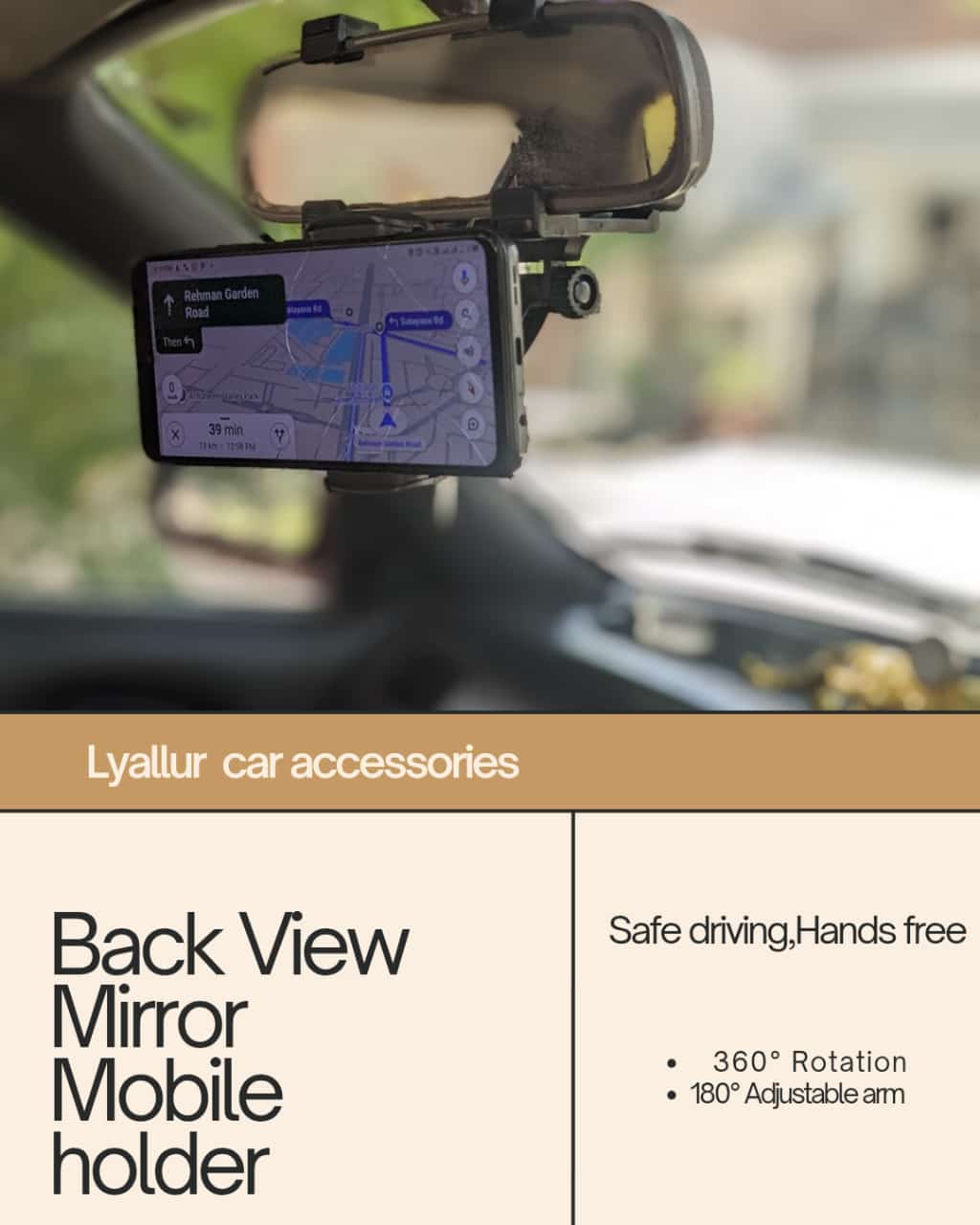 Universal Auto Car Rear View Mirror Mobile Mount INVOICE PAY