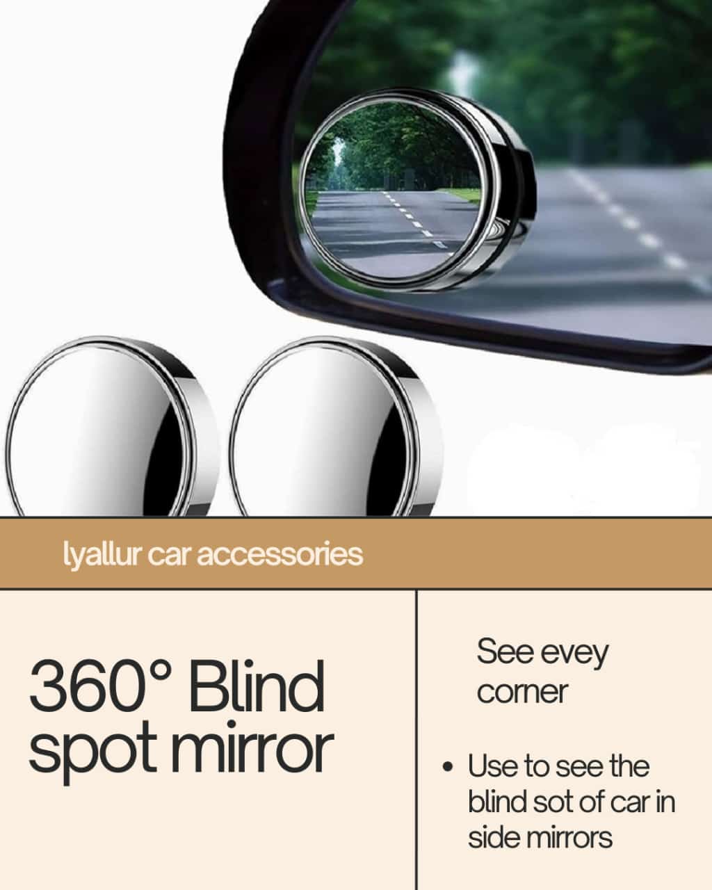 360° Blind Spot Mirror – Wide-Angle Car Rearview Mirror for Maximum Safety and Visibility INVOICE PAY