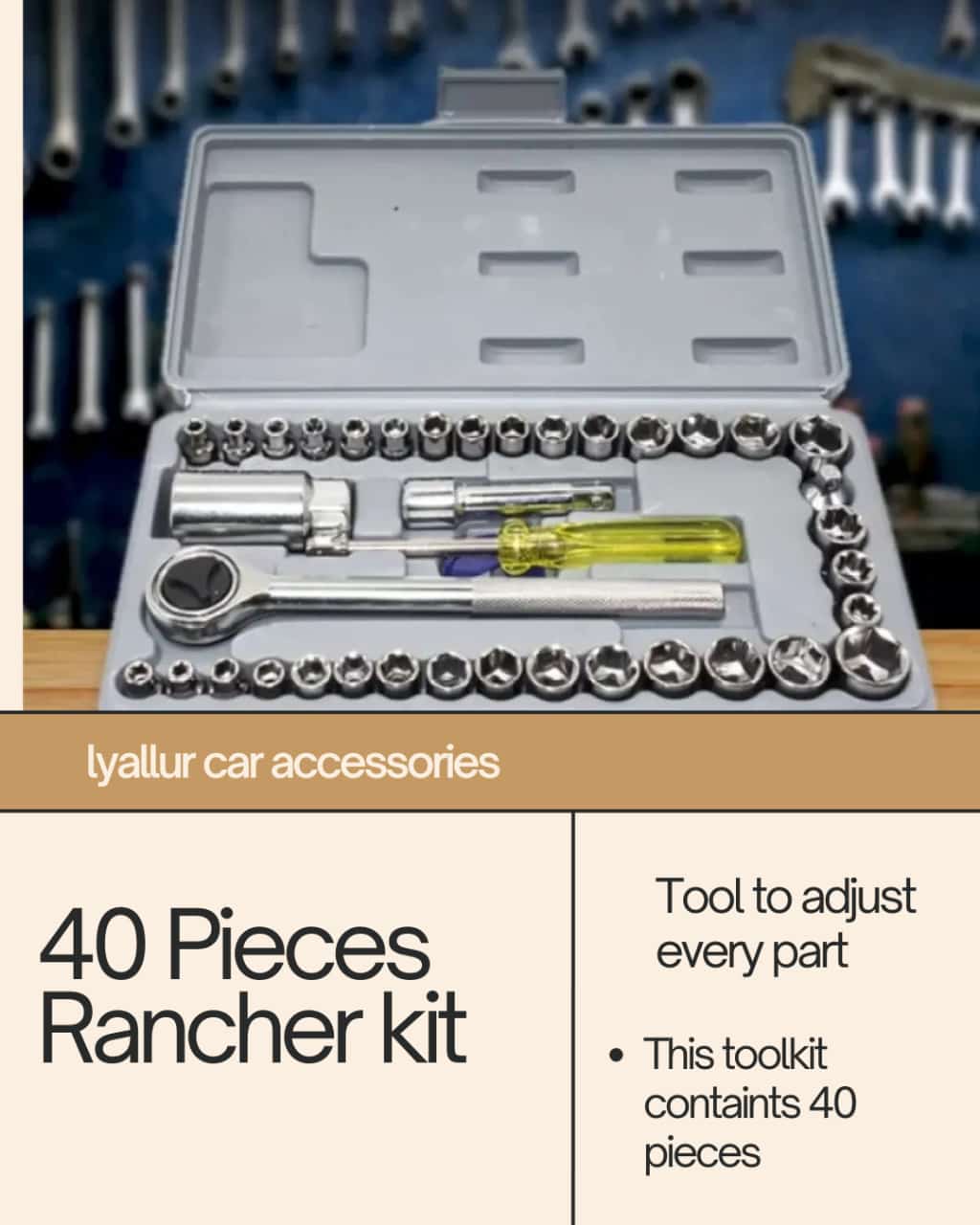 40-Piece Socket Wrench Set – Complete Tool Kit for Precision and Durability in Every Job INVOICE PAY