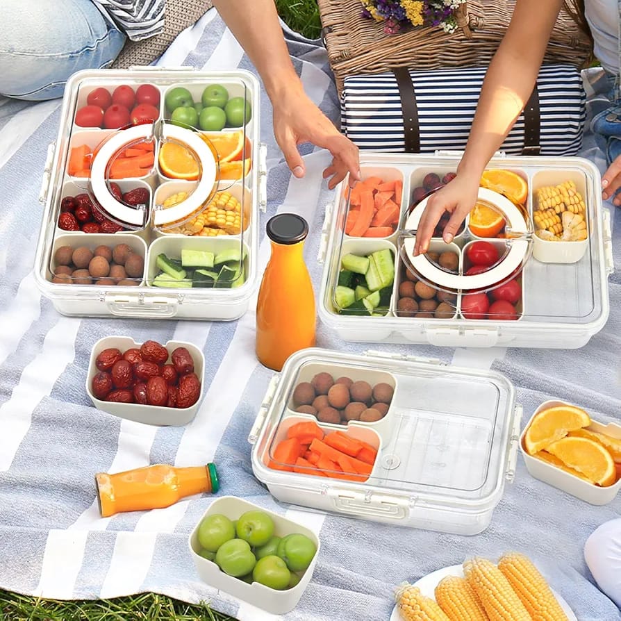 Detachable Dividers Portable Snack & Dry Fruit box.