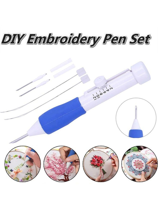 Embroidery Punch Needle Pen | Imported Quality (Needle Pen with 2 Extra Needles & String)