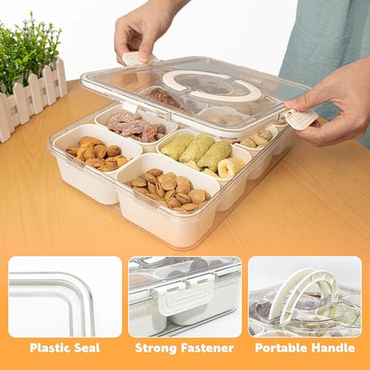 Detachable Dividers Portable Snack & Dry Fruit box.