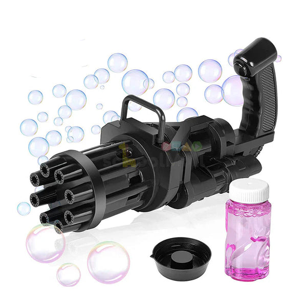 8-Holes Automatic Bubble Gun With FREE Bubble Solution Bottle