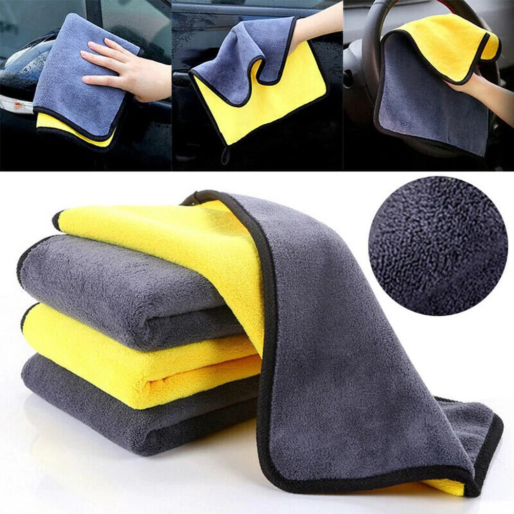 Microfibre Towel Cloth For Car Cleaning | Dual Layer PACK of 3 | Premium Quality