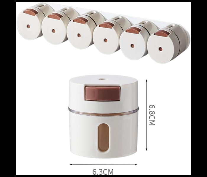 6 Pack Magnetic Spice Jar Wall Mounted Spice Containers Seasoning Box, Quantitative Control Spice Bottle Tins Set with Lids for Kitchen Refrigerator Camping BBQ.
