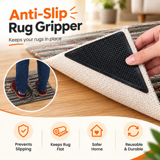 Anti-Slip Carpet Grippers – Reusable & Waterproof Rug Pads (8 Pcs)