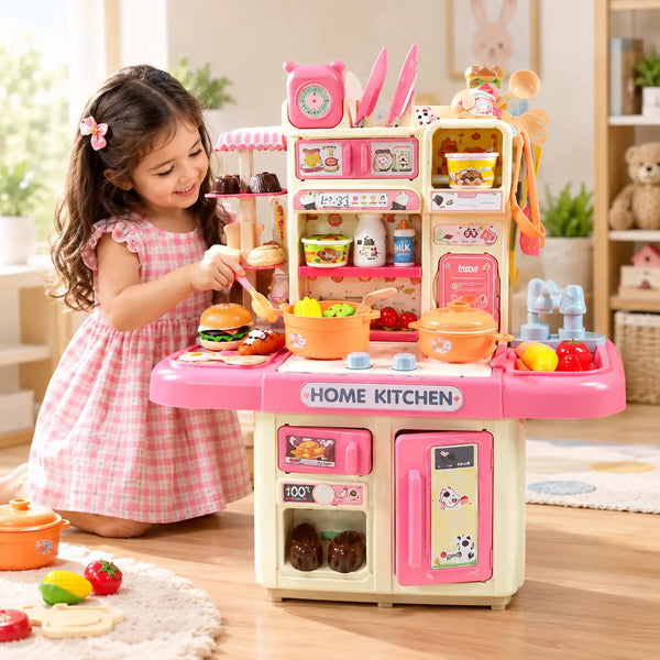 Inbealy® | Kids DIY Dream Kitchen Playset with Lights & Steam