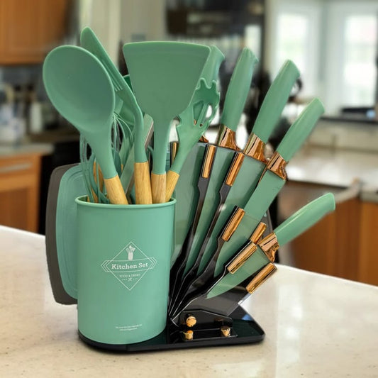 Premium 12-Piece Silicone Kitchen Utensil Set with Holder | Non-Stick Cooking Tools Set