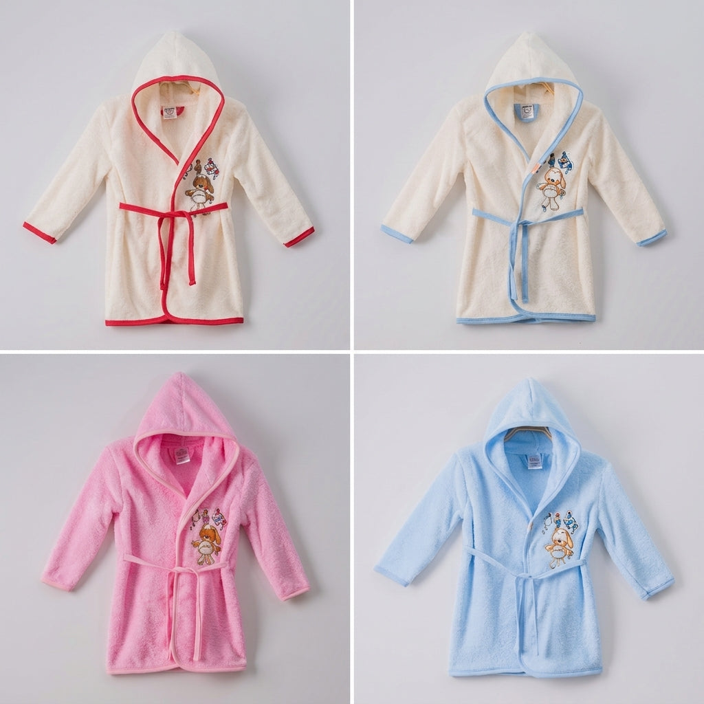 Hooded Baby Bathrobe | Random Colours & Designs