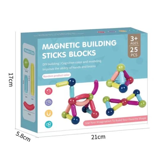 25 Pcs Magnetic Stick, Magnetic Balls and Rods Set.