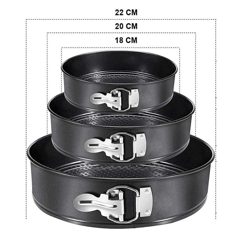 3-Piece Non-Stick Black Carbon Cake Molds INVOICE PAY