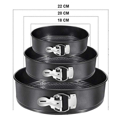 3-Piece Non-Stick Black Carbon Cake Molds INVOICE PAY