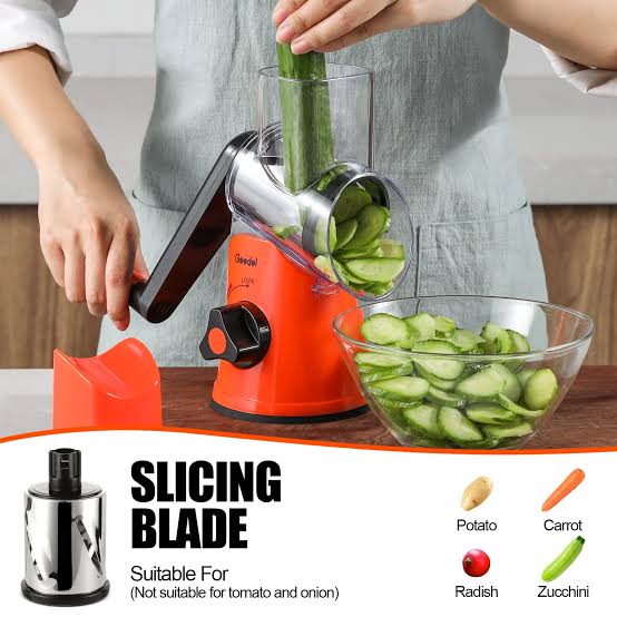 Manual Vegetable Slicer with Drum Grater