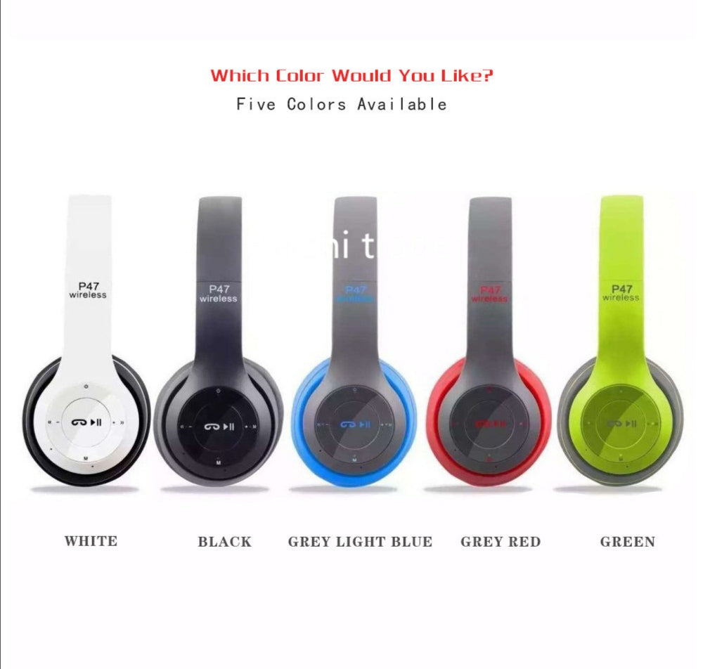 P47 Wireless Bluetooth Headphones – Black INVOICE PAY