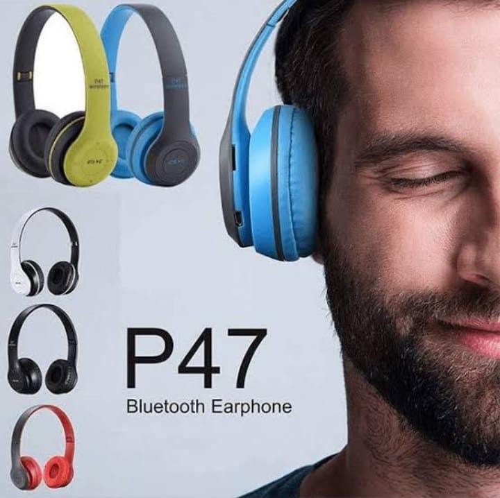 P47 Wireless Bluetooth Headphones – Black