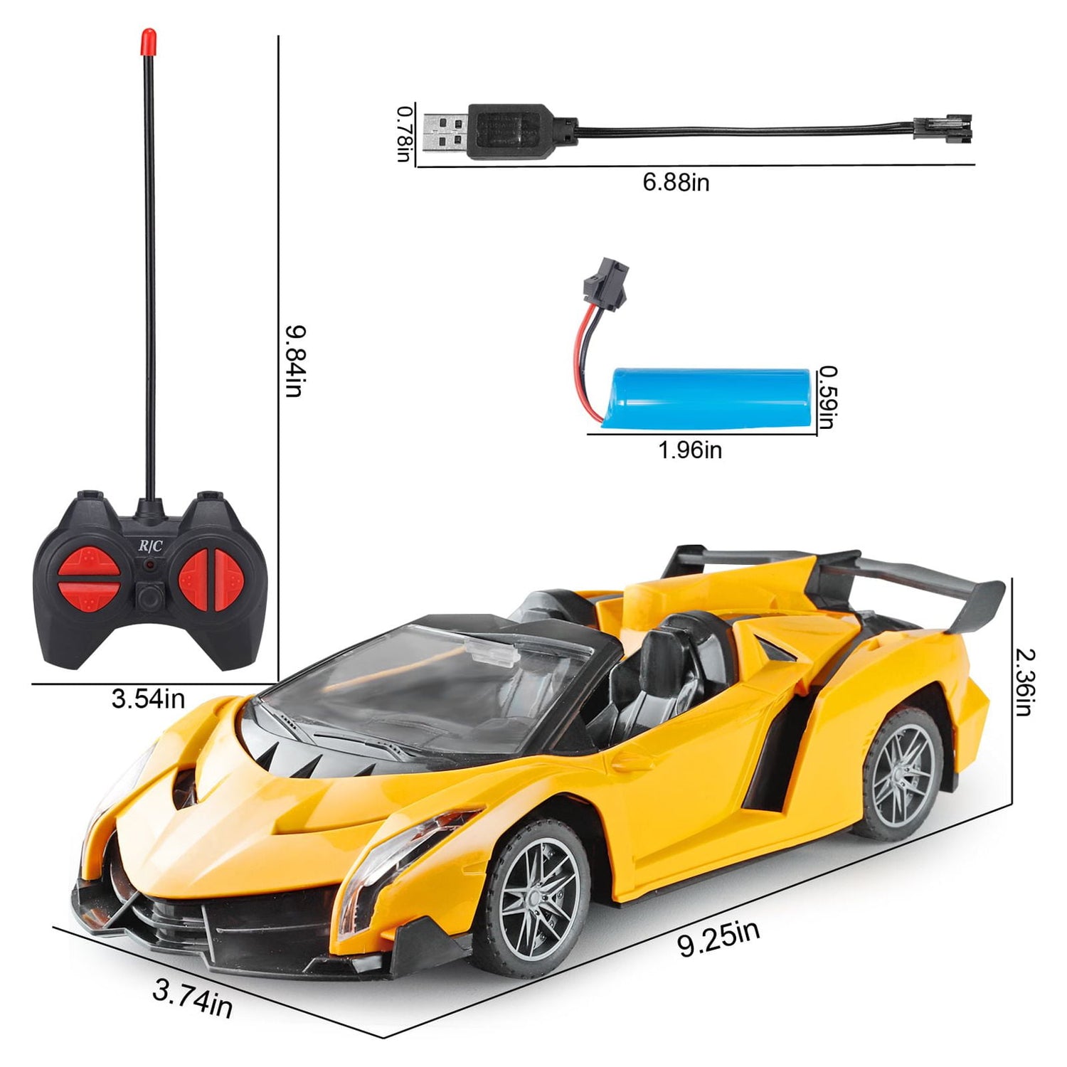 1/18 Scale Electric Sport Racing RC Car Lamborghini Model Toy with Lights for Kids