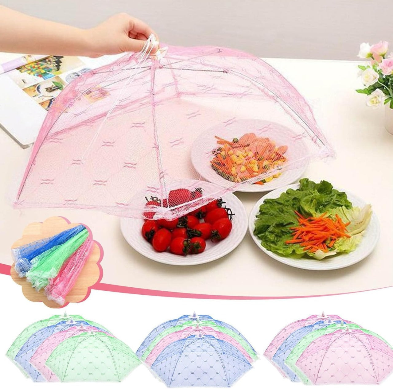 1PC Portable Umbrella Style Food Cover Anti Mosquito Meal Cover