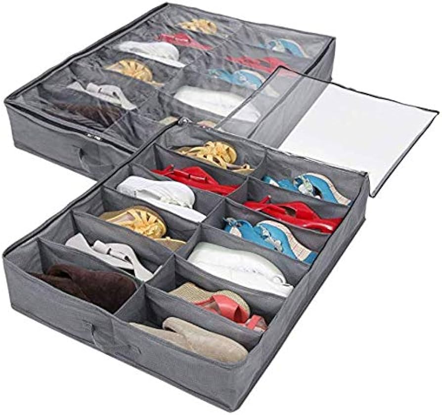 Dustproof Non Woven Foldable Underbed Shoe Organizer