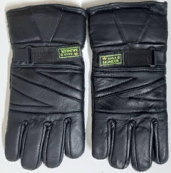 Biker gloves leather black sheep for Winters