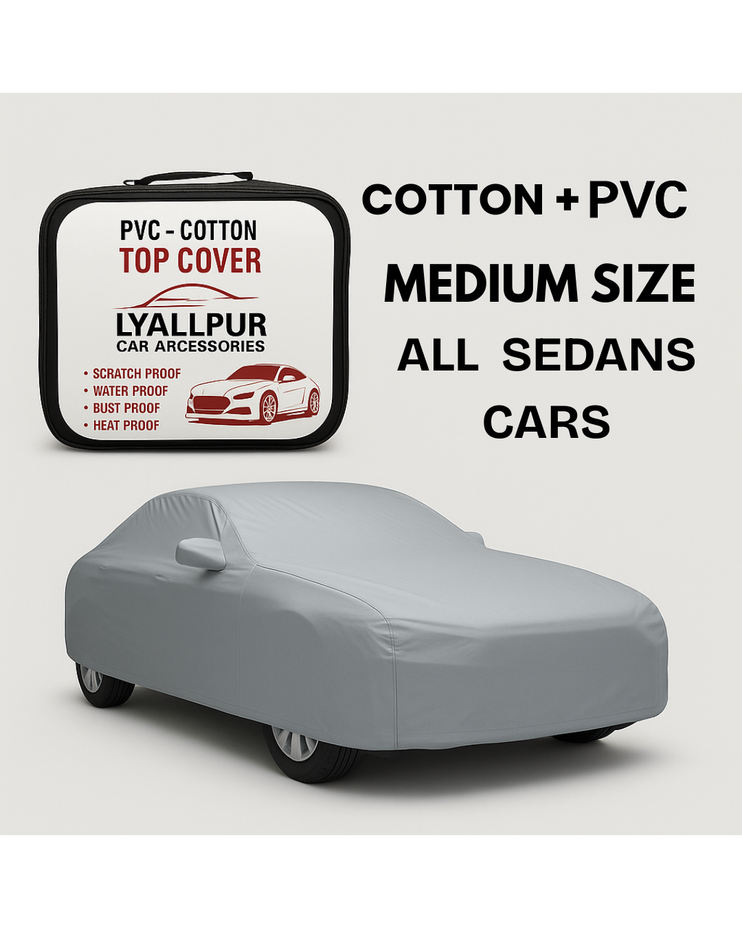 Car Top Cover PVC + Cotton | Premium Quality | ALL SEDAN CARS