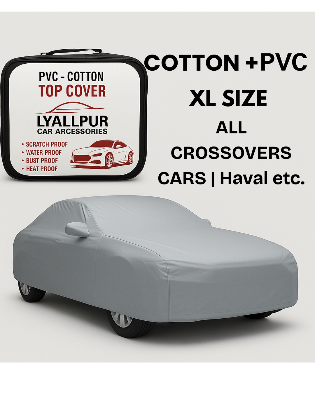 Car Top Cover PVC + Cotton | Premium Quality | ALL CROSSOVER CARS INVOICE PAY