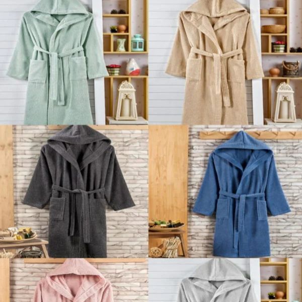 Terry Cotton Toweling Hooded Bathrobe