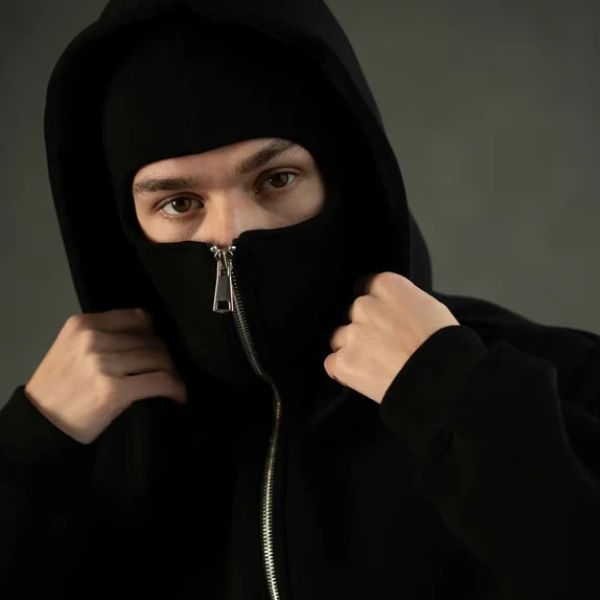 Balaclava Ninja Zipper Hoodie Jacket For Men | imported Quality