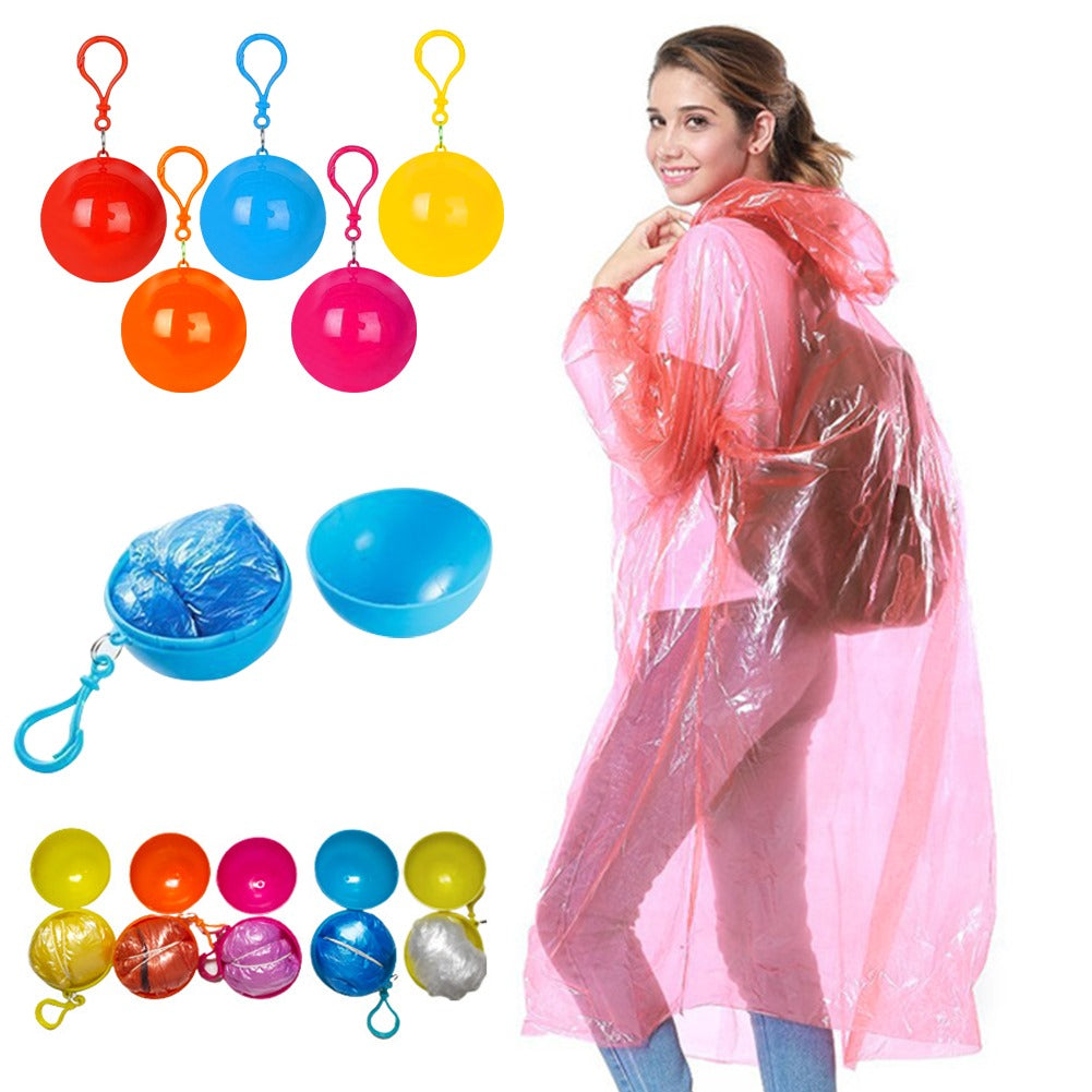 Waterproof Round Ball Emergency Portable Disposable Raincoat.