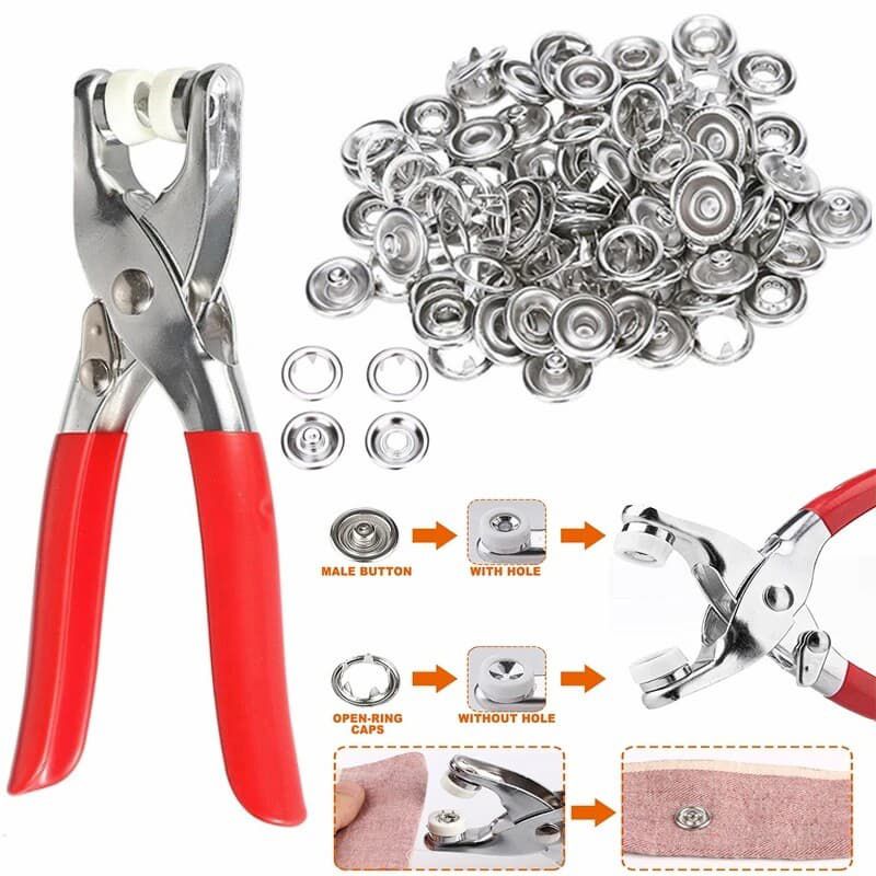 Button Puncher with 50 Button Packet – Perfect for Crafting, Sewing & DIY Projects INVOICE PAY