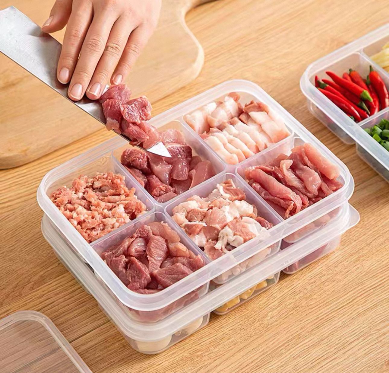Stackable Food Storage Containers – Space Saving Clear Organizer for Kitchen