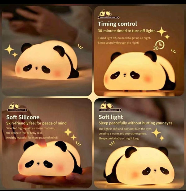 Cute Panda Silicone Night Light – Soft LED Bedside Lamp