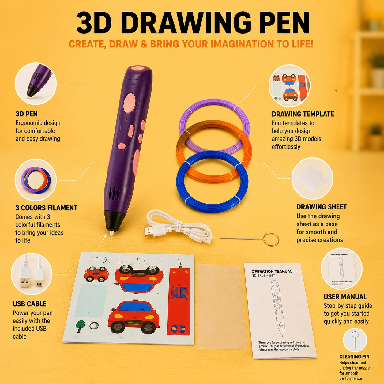 3D Drawing Pen for Kids | Creative 3D Art Pen
