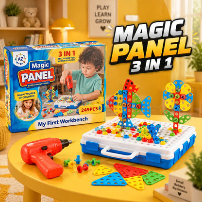 Magic Panel 3D Building Blocks Kit | Kids Creative Drill Toy 249 PCS