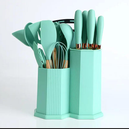 Premium 12-Piece Silicone Kitchen Utensil Set with Holder | Non-Stick Cooking Tools Set