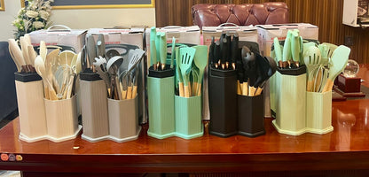 Premium 12-Piece Silicone Kitchen Utensil Set with Holder | Non-Stick Cooking Tools Set