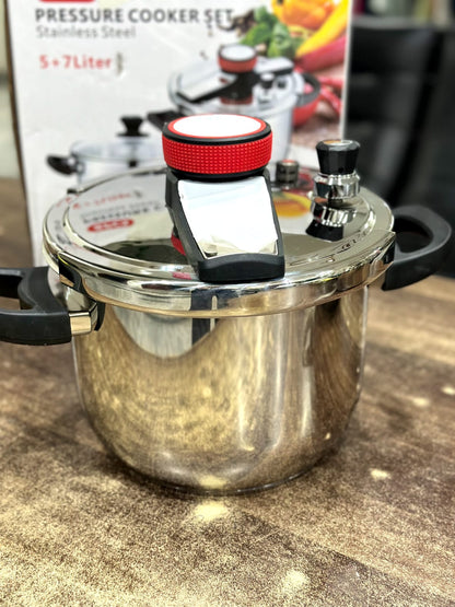 3 in 1 Korean Stainless Steel Pressure Cooker Set – Cooking Pot + Steamer | 5L & 7L Sizes