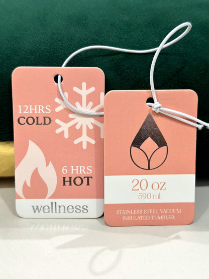 Wellness® | Stainless Steel Vacuum Insulated Tumbler with Straw – Coral Peach 590ml