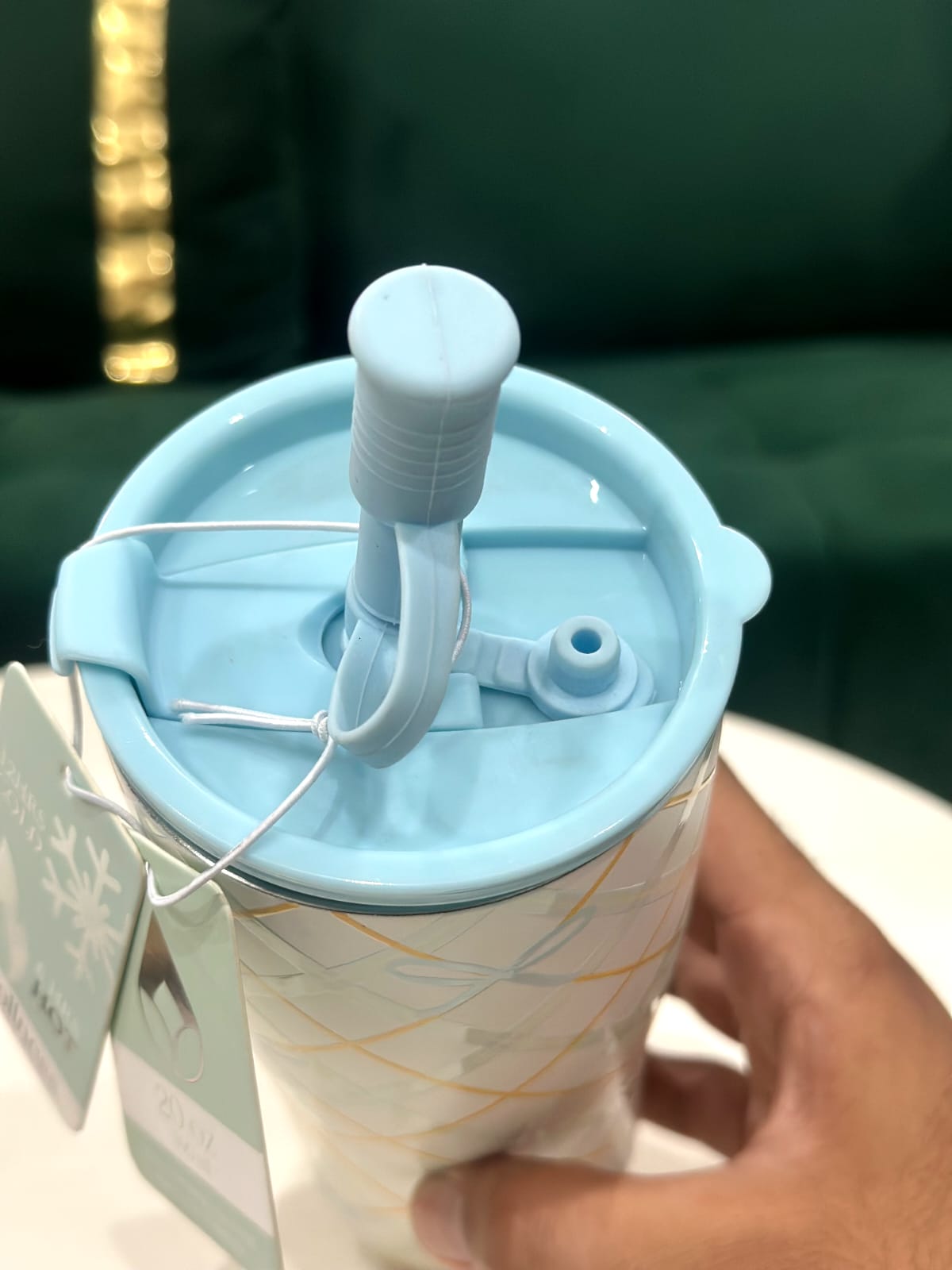 Wellness® | Pastel Blue Vacuum Insulated Tumbler with Straw – 590ml