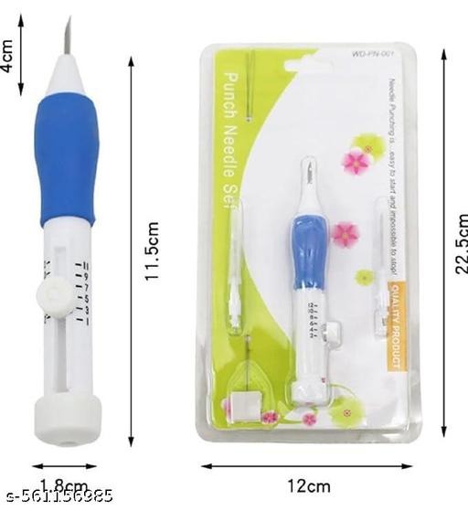 Embroidery Punch Needle Pen | Imported Quality (Needle Pen with 2 Extra Needles & String)
