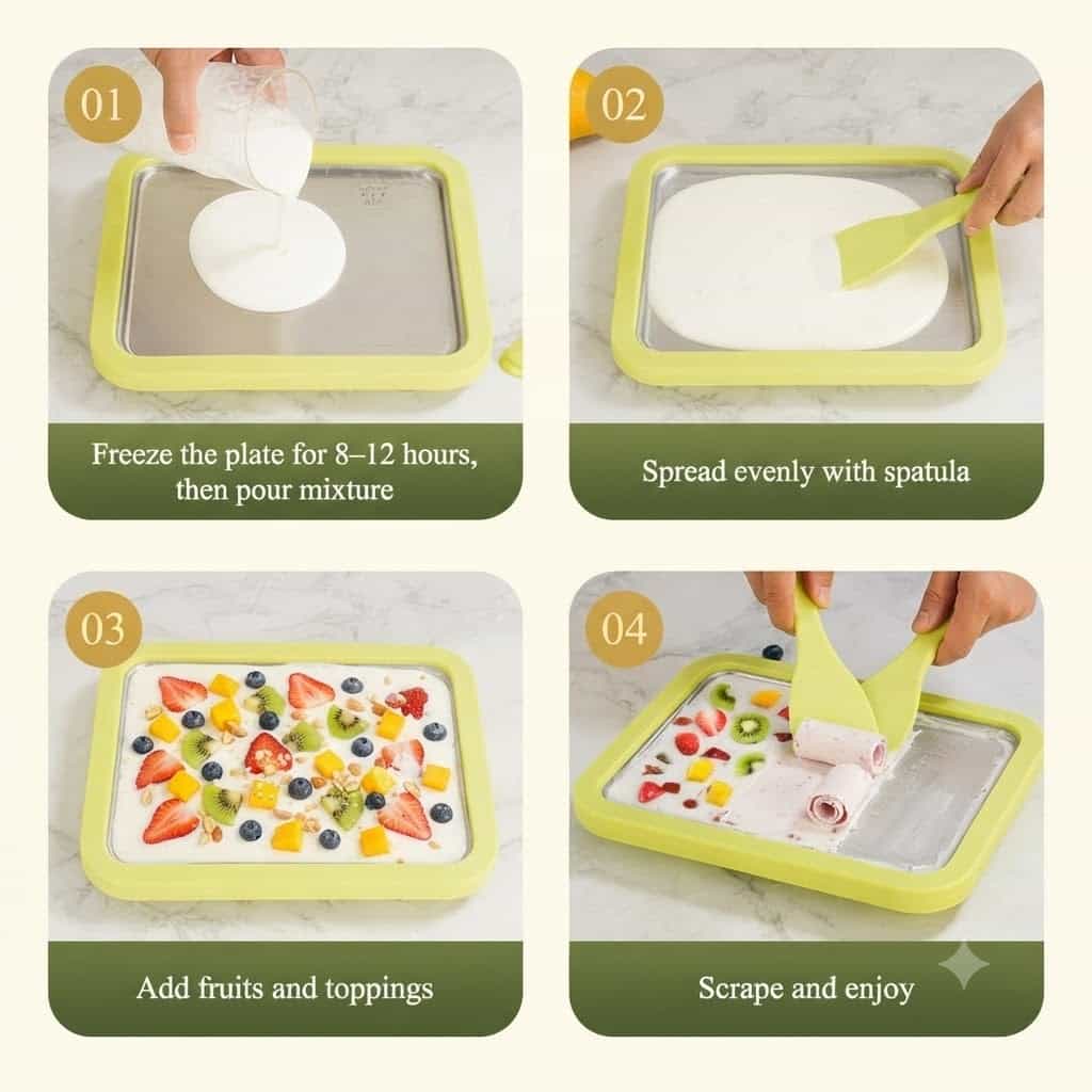 Instant Ice Cream Roll Maker