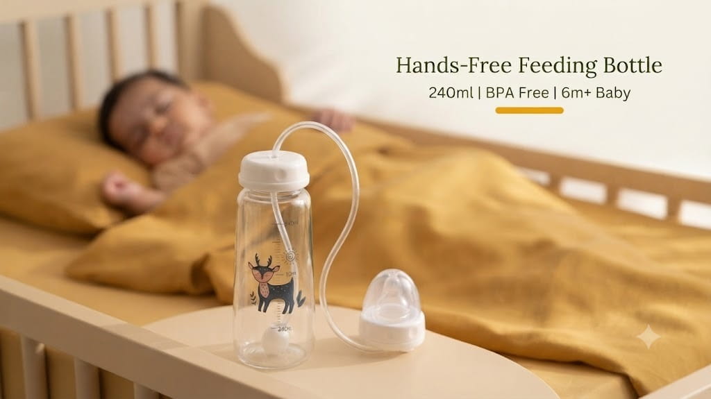 Hands-Free Baby Feeding Bottle