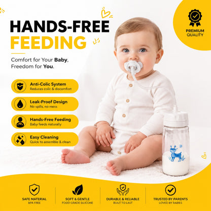 Hands-Free Baby Feeding Bottle