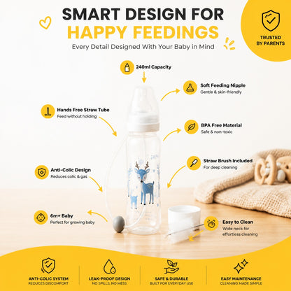 Hands-Free Baby Feeding Bottle