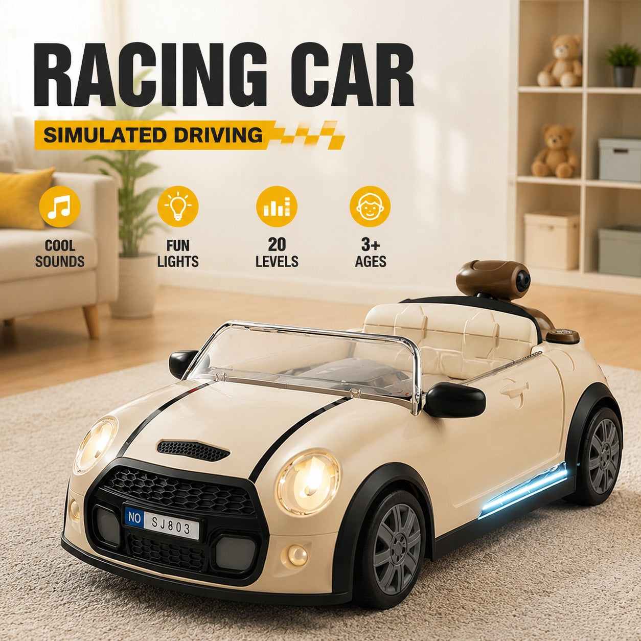 Racing Car Simulator Toy with Lights & Sounds