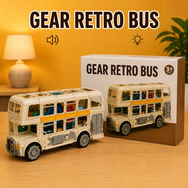 3-Speed Gear Bus Toy for Kids with LED Lights & Moving Gears