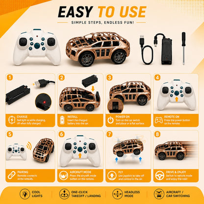 2-in-1 Flying RC Stunt Car for Kids