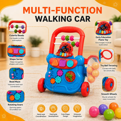 Multi-Function Baby Activity Walker with Musical Piano & Learning Toys